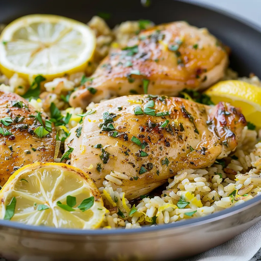 zesty slow cooker lemon herb chicken with fluffy rice