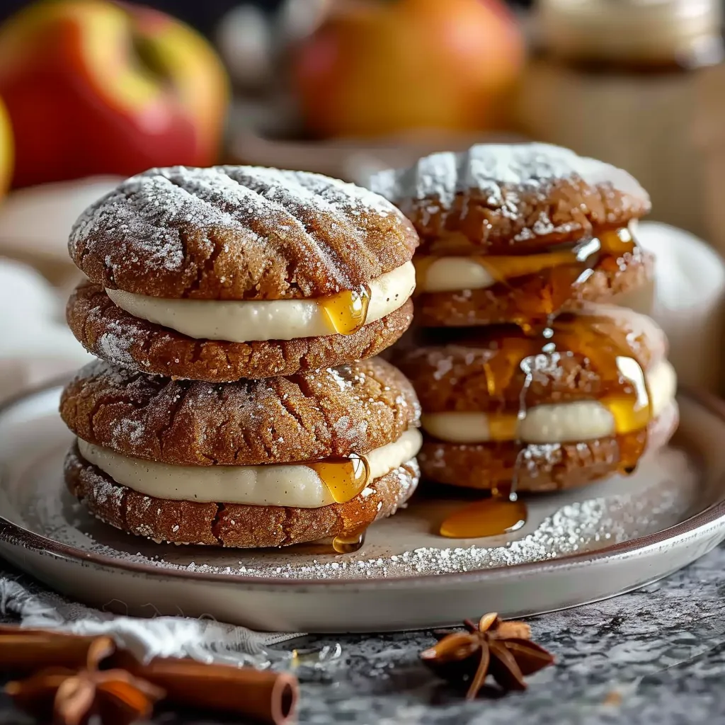 Delicious Apple Cider Whoopie Pie Cookies with Caramel Delight
