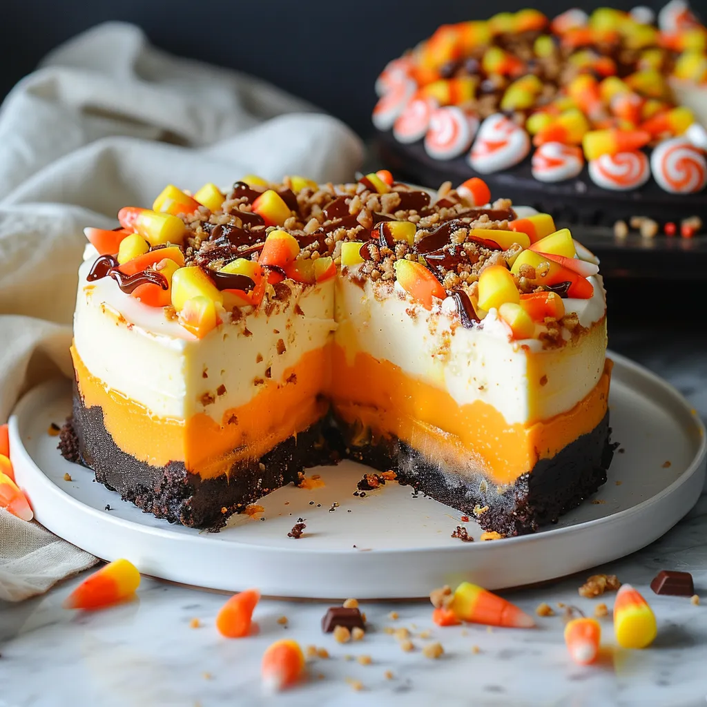 CANDY CORN CHEESECAKE