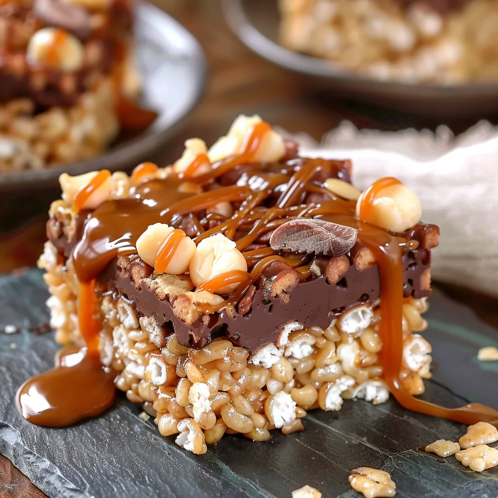 Decadent Caramel Turtle Rice Krispie Treats Recipe Youll Love
