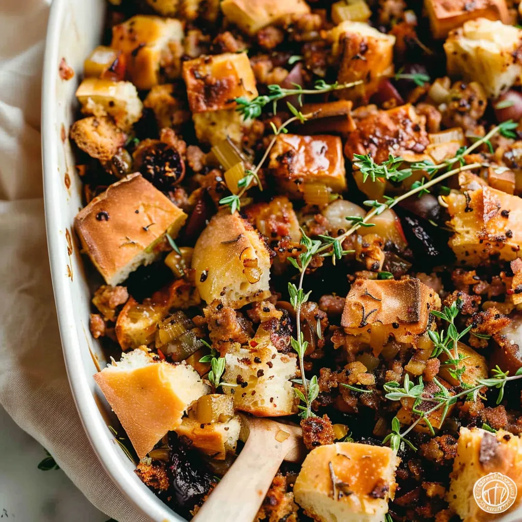 Focaccia Fig and Sausage Stuffing