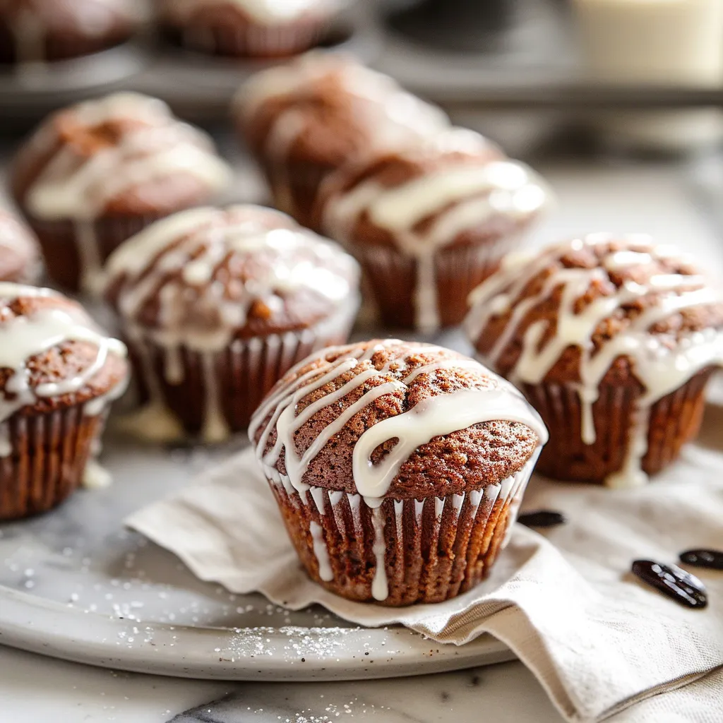Gingerbread Muffins with Vanilla Bean Glaze