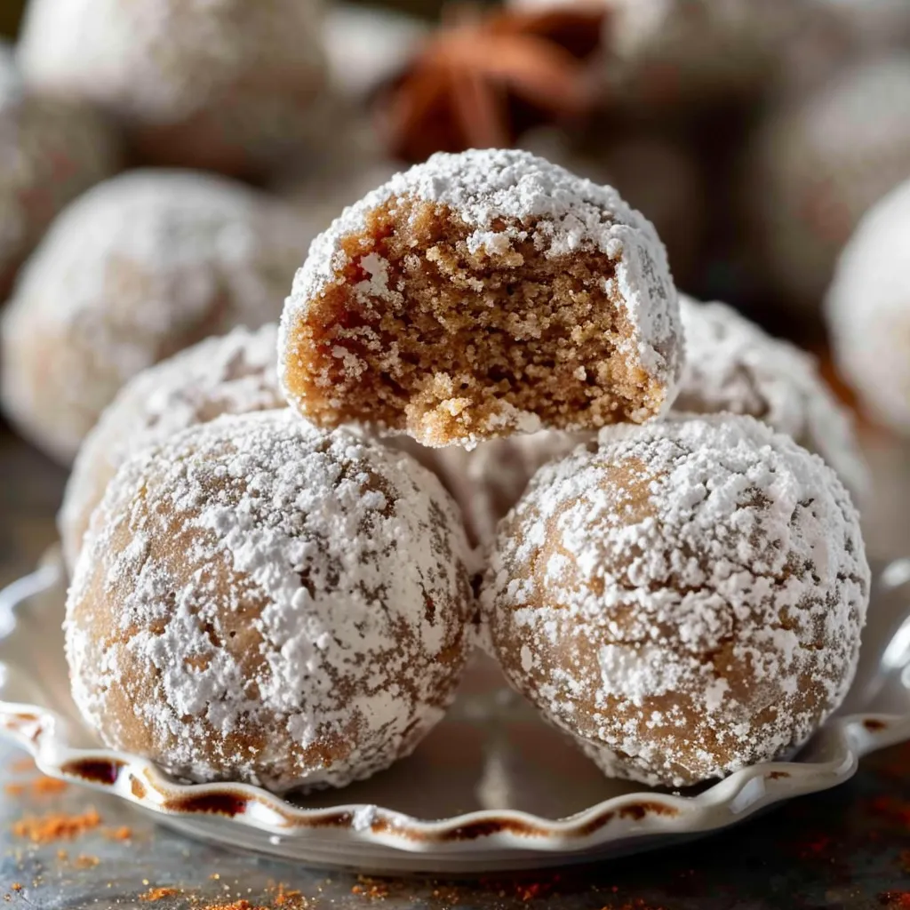 Gingerbread Snowball Cookies
