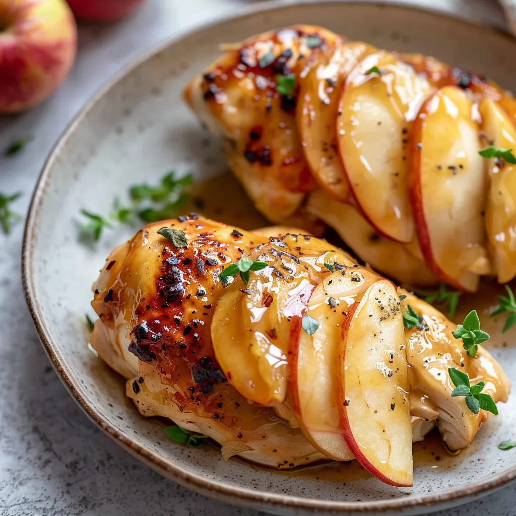 Maple Glazed Apple and Brie Stuffed Chicken