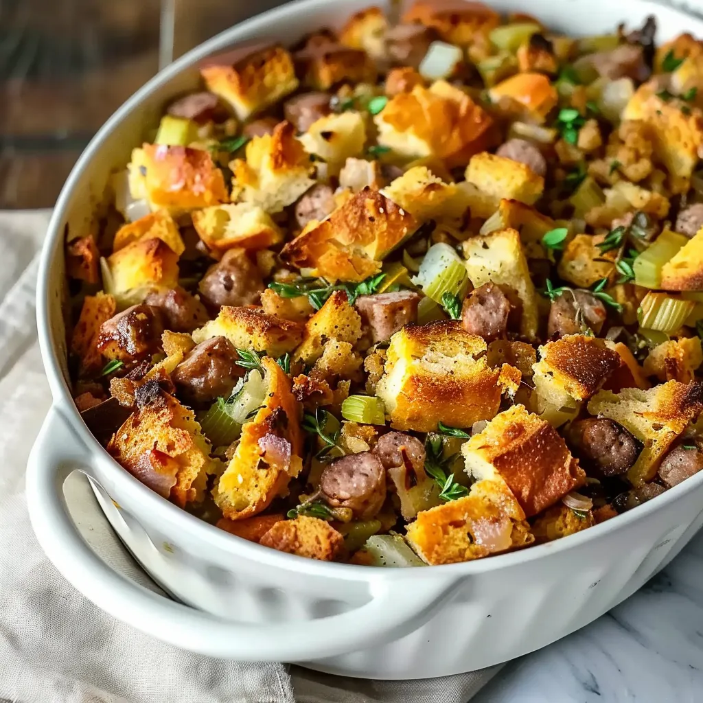 Irresistible OldFashioned Sausage Bread Stuffing Recipe
