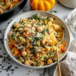 One Pot Fall Vegetable Orzo and Chickpeas