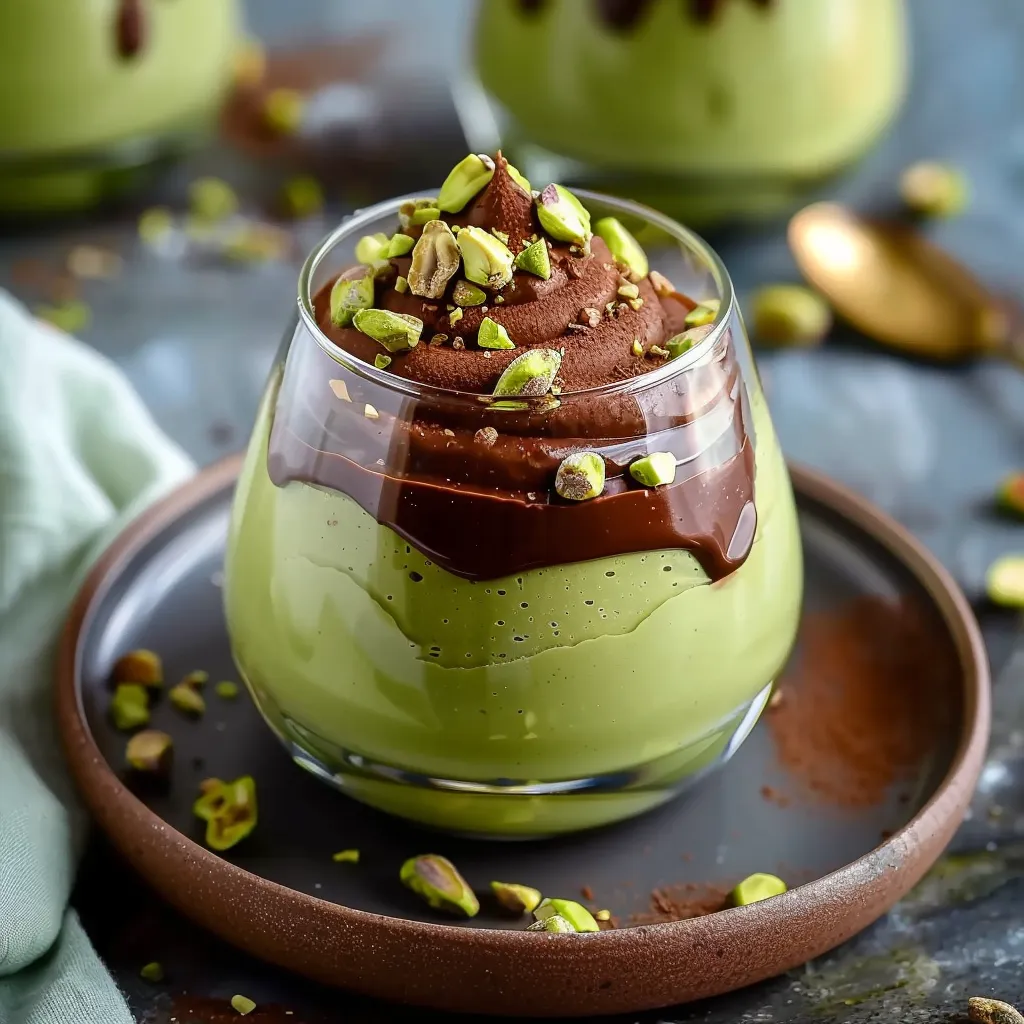 Decadent Pistachio Mousse with Rich Chocolate Ganache