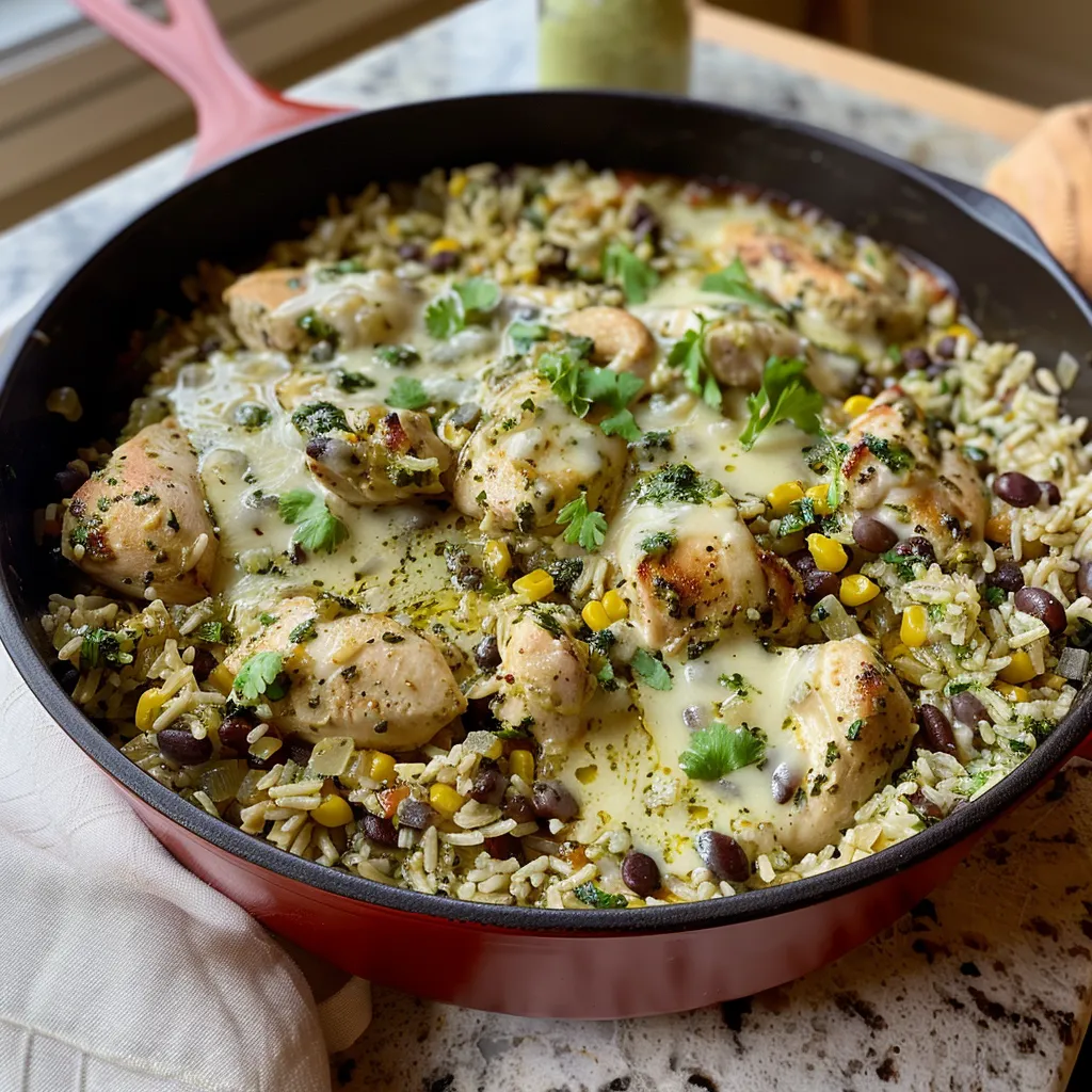 Delicious Salsa Verde Chicken & Rice Skillet Recipe Ready Fast