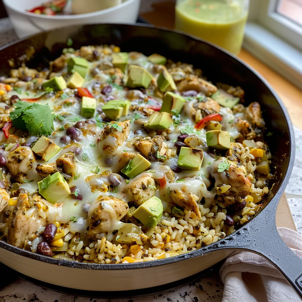 Salsa Verde Chicken & Rice Skillet