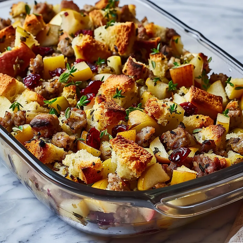 Savory Sausage Apple and Cranberry Stuffing Recipe for Holidays