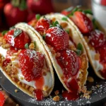 Strawberry Crunch Cheesecake Tacos