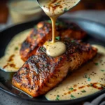 blackened salmon with creamy dijon sauce