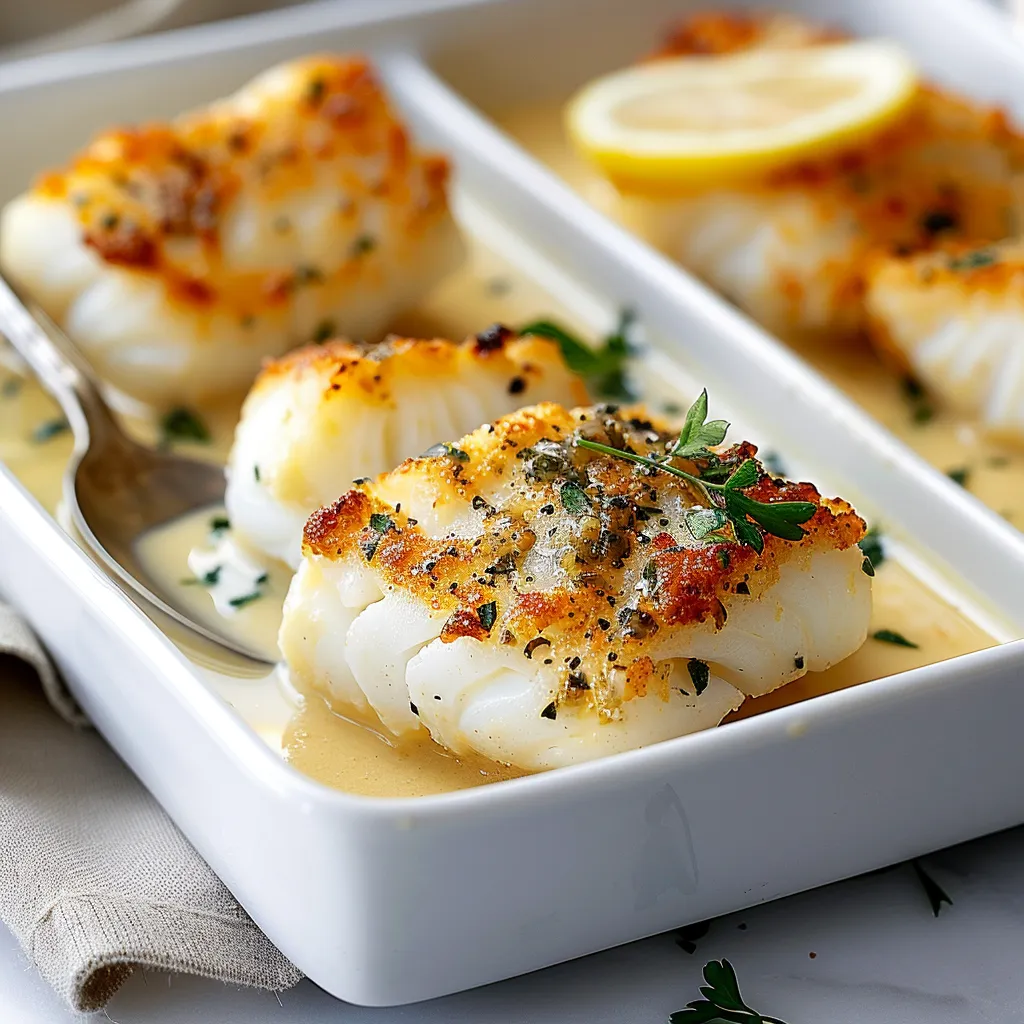 Baked Cod in Coconut Lemon Cream Sauce