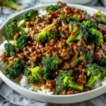 Honey Garlic Ground Beef and Broccoli