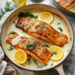 Pan Seared Salmon with Lemon Dill Sauce