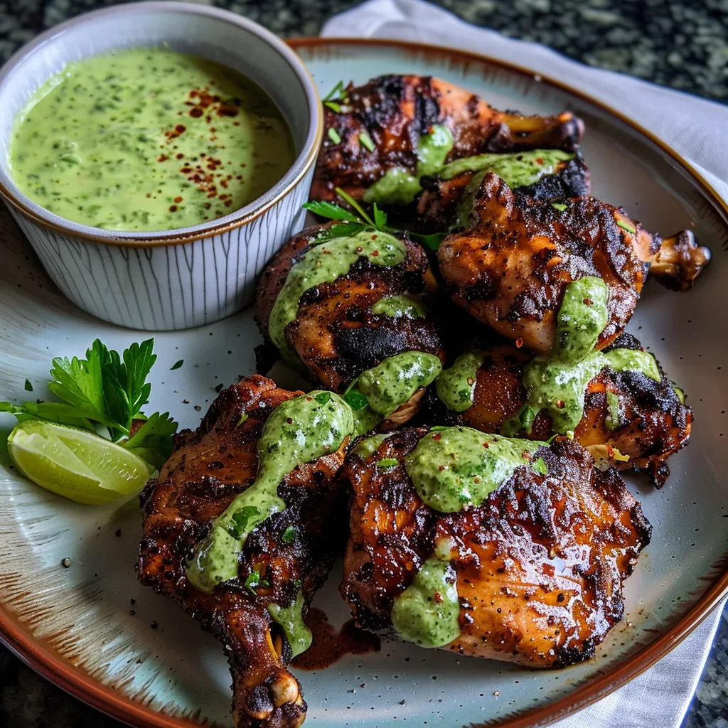 Peruvian Chicken with Green Sauce