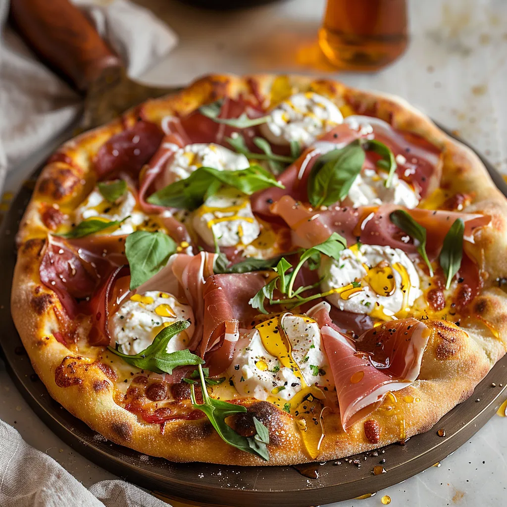 Prosciutto and Honey Burrata Pizza
