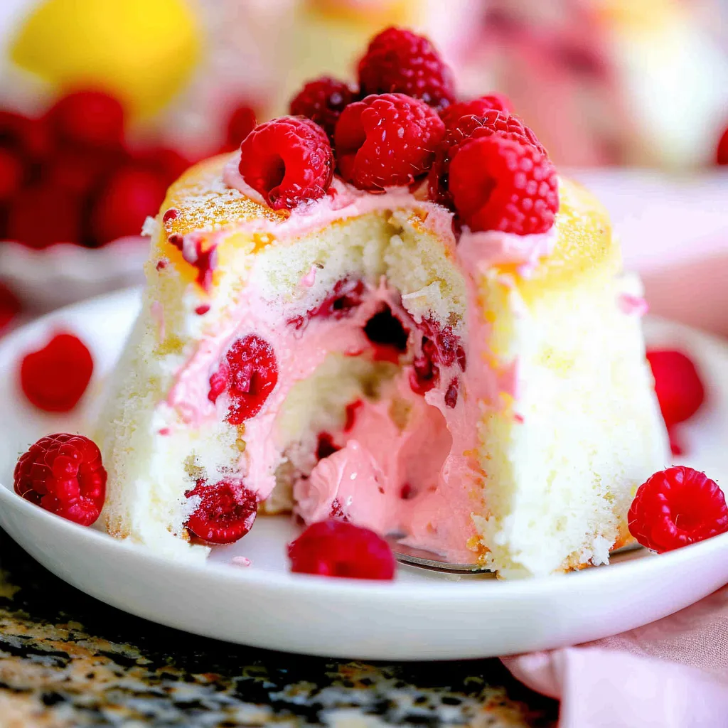 Raspberry Angel Food Cake