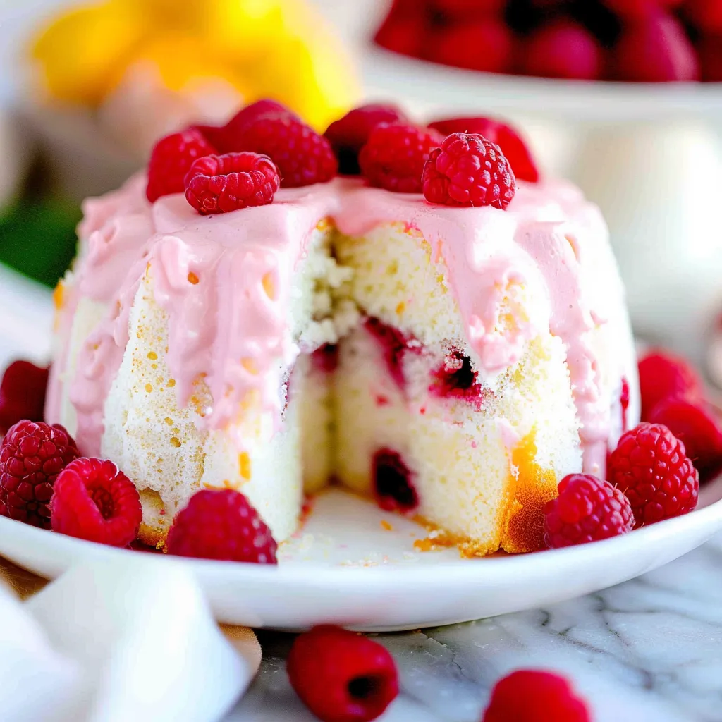 Raspberry Angel Food Cake