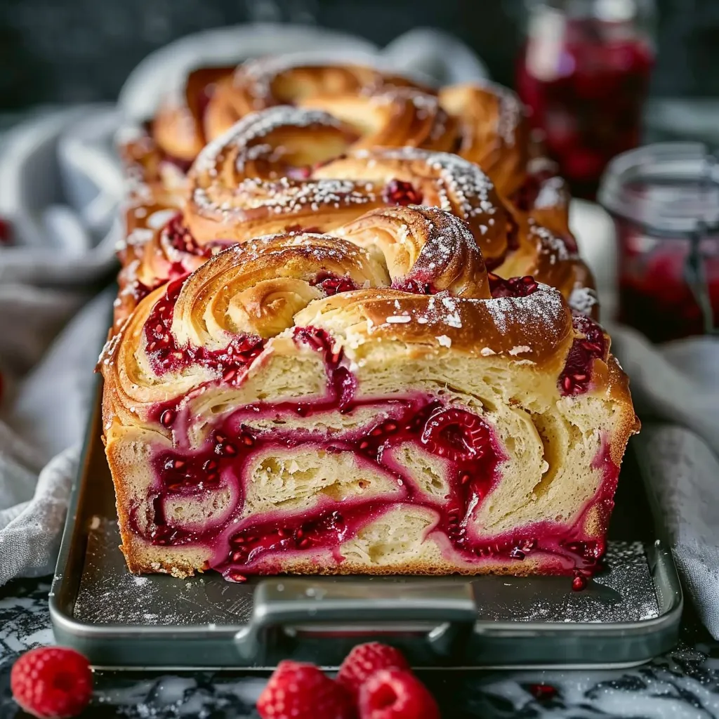 Irresistible Raspberry Swirl Brioche Loaf Recipe Bake Bliss