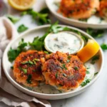 Salmon Patties With Creamy Lemon-Garlic Sauce