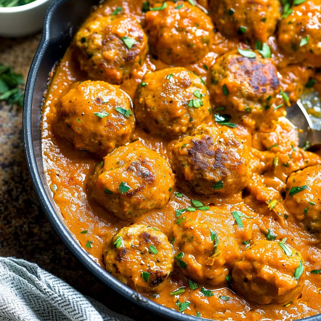 Savory Turkey Meatballs in Pumpkin Sage Sauce Recipe Delight