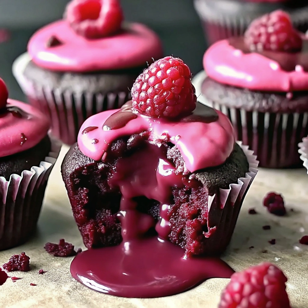 Delicious Molten Raspberry Choco Cupcakes Decadent Treats