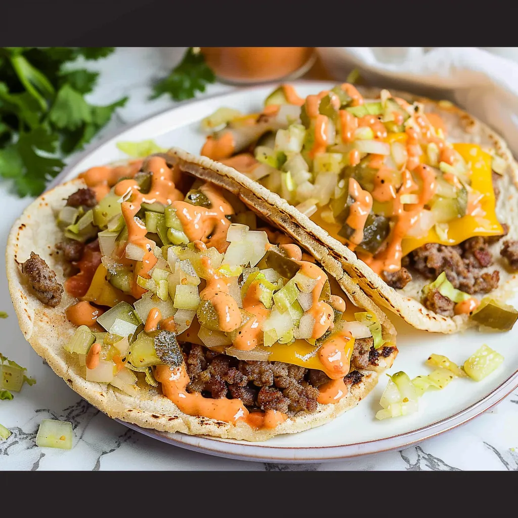 Delicious Big Mac Style Smash Burger Tacos for Taco Night