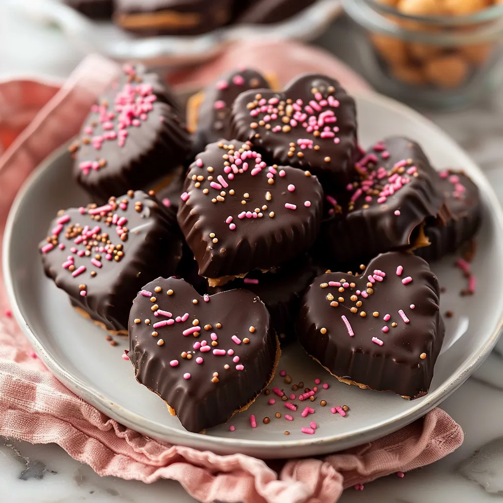 Chocolate Covered Peanut Butter Hearts