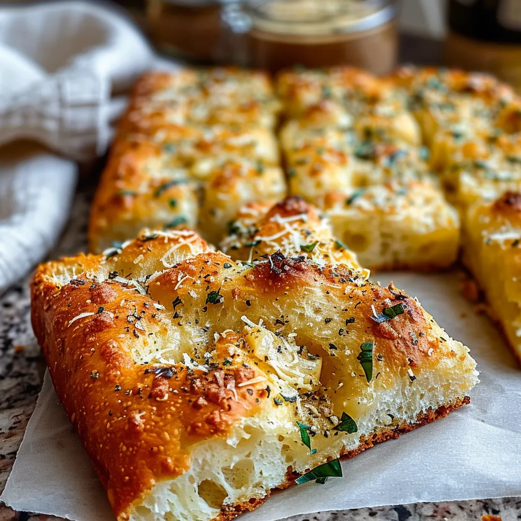 Irresistible Crispy and Cheesy Garlic Parmesan Focaccia Bread