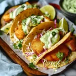 Crispy Baja Fish Tacos with Avocado Crema