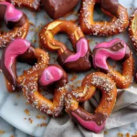 Heart Shaped Chocolate Dipped Soft Pretzels