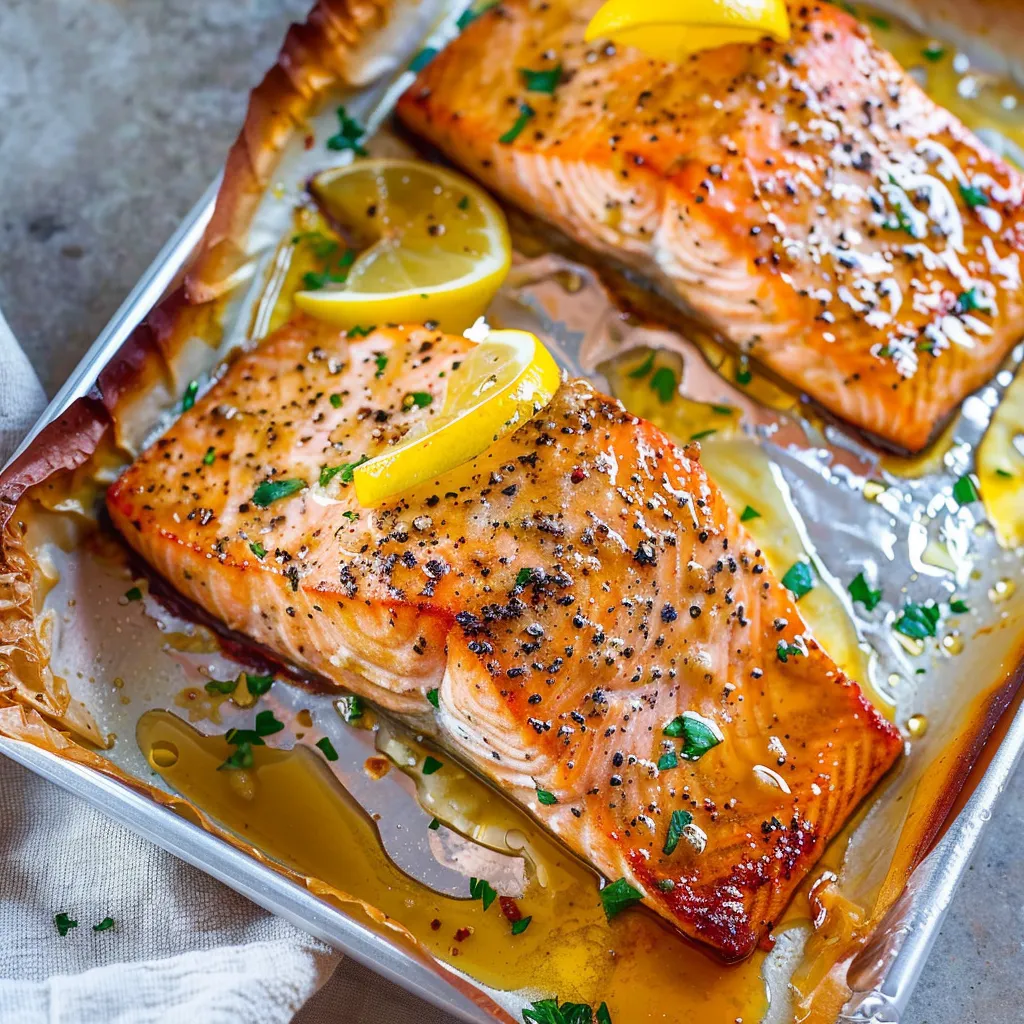 Sheet Pan Lemon Garlic Butter Salmon