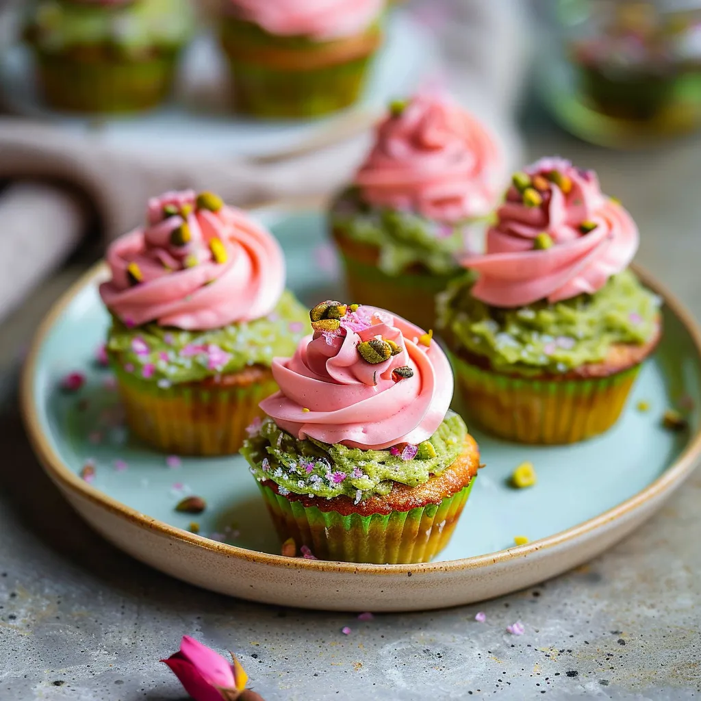 Delicious Vegan Mini Rose Pistachio Cupcakes Recipe to Try