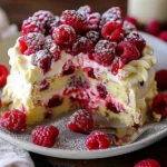 White Chocolate Raspberry Poke Cake