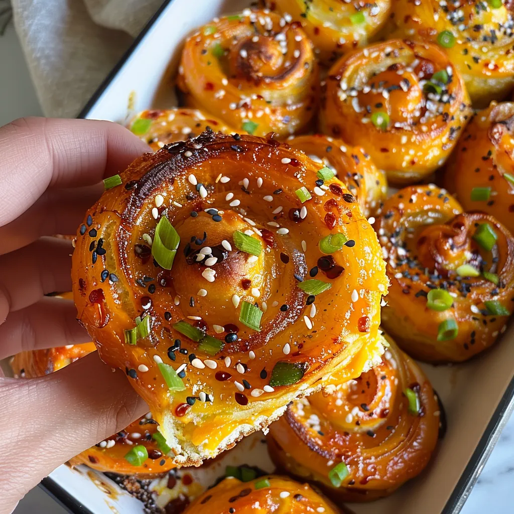 Cheesy Gochujang & Spring Onion Swirls