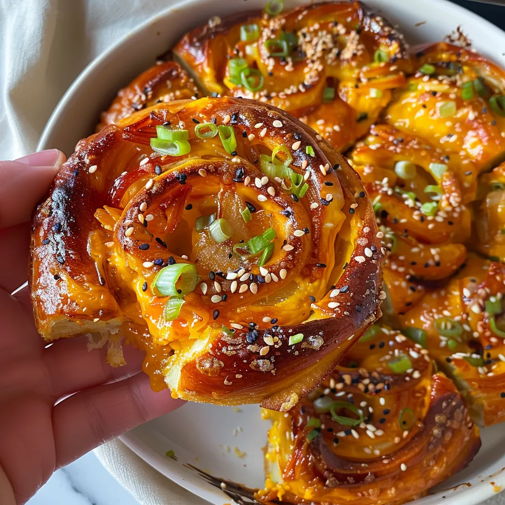Irresistible Cheesy Gochujang & Spring Onion Swirls Recipe
