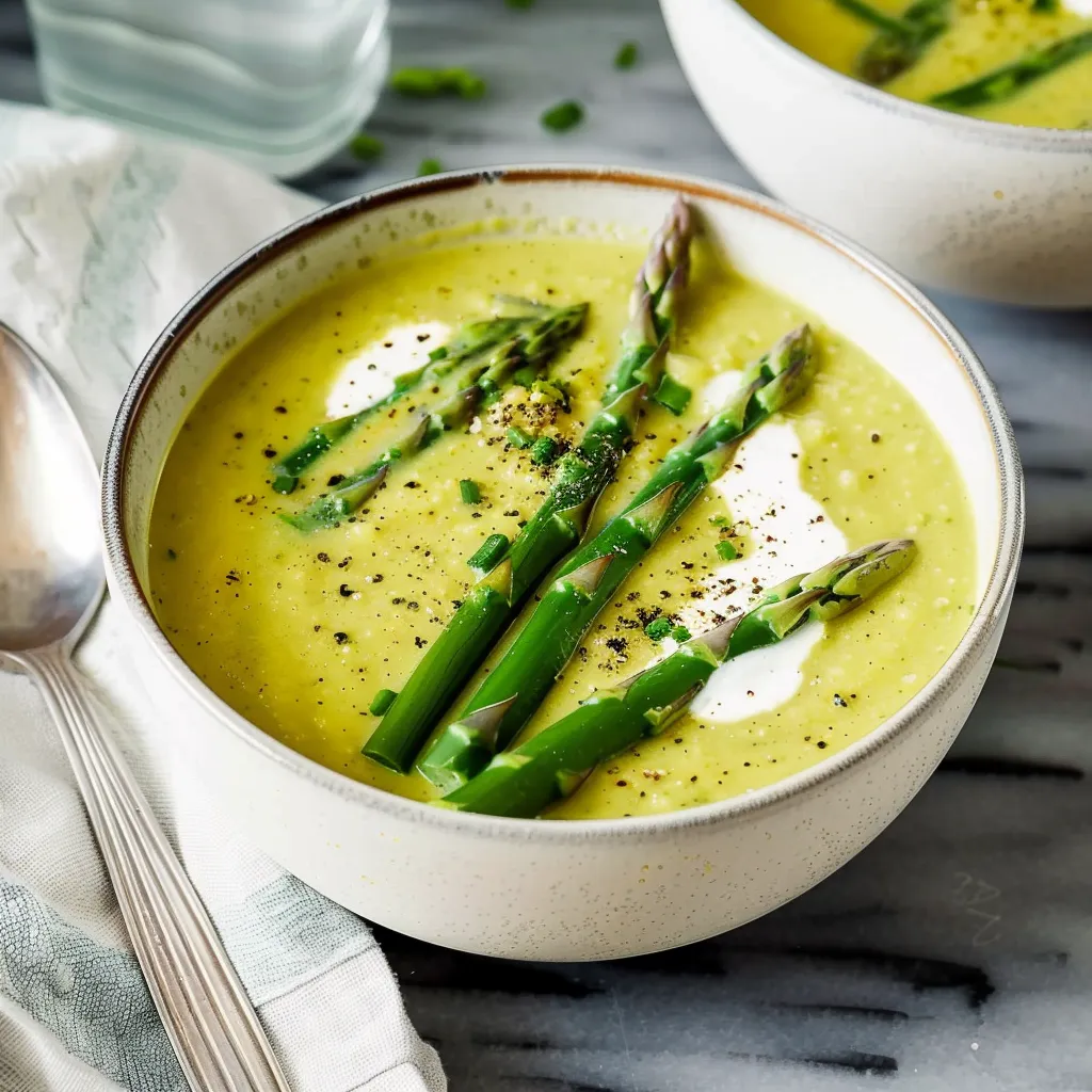Delicious Creamy Asparagus Soup Recipe (without cream!)