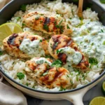 Dump-and-Bake Chicken Tzatziki with Rice