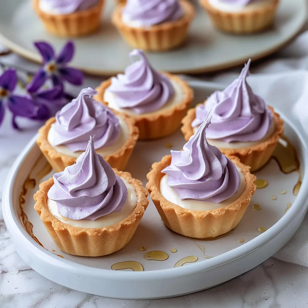 Mini Lemon Tart with Lilac Meringue