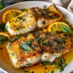 Pan Fried Cod in a Citrus and Basil Butter Sauce