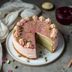 Pistachio Rose & Cardamom Cake With Raspberry Rose Jam