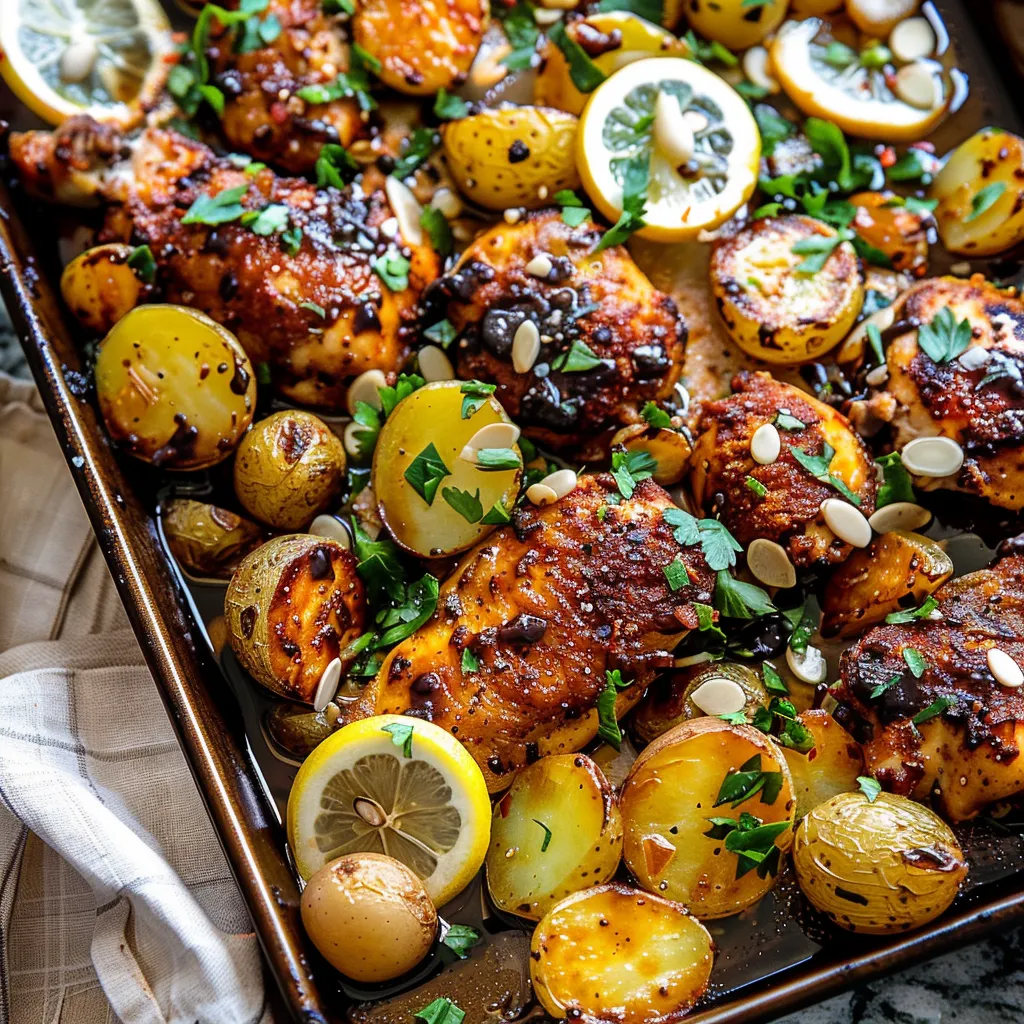 Savory Sheet Pan Lemon Balsamic Chicken and Potatoes Recipe