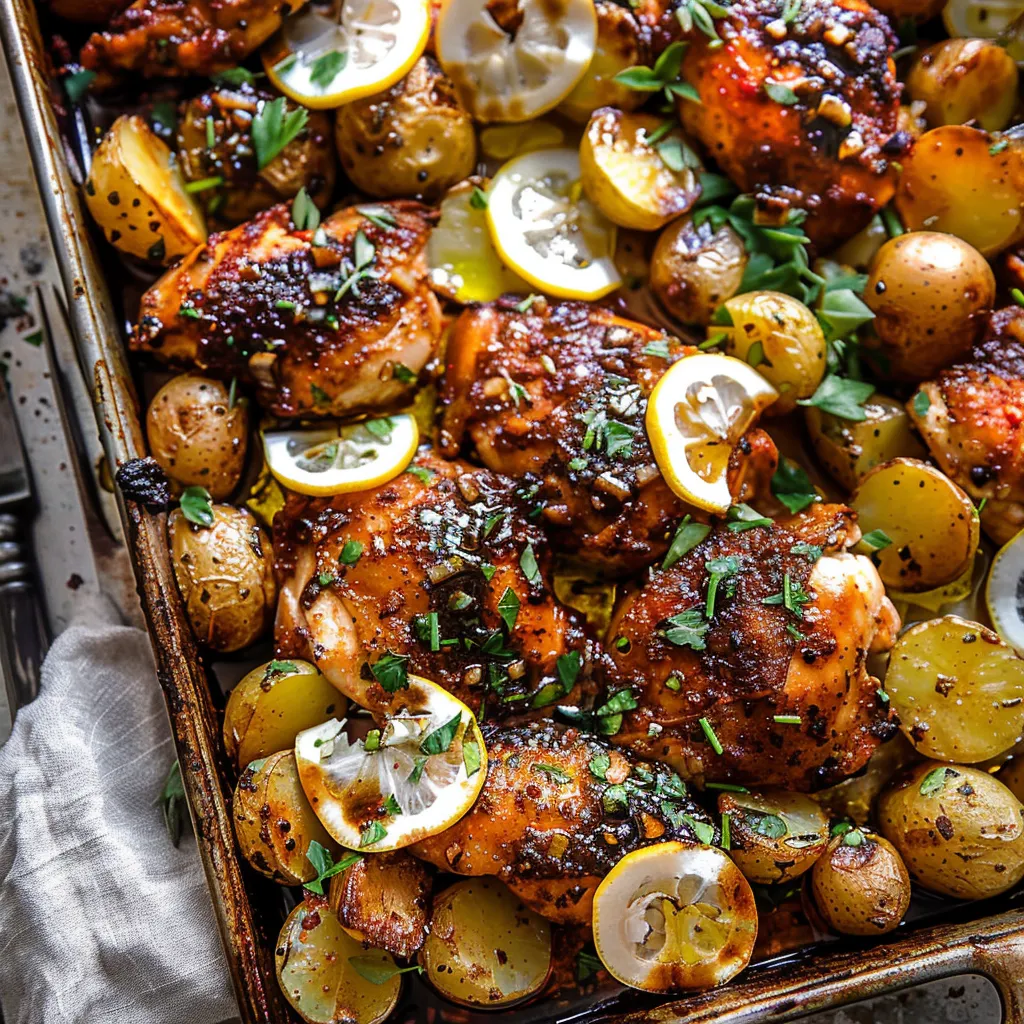 Sheet Pan Lemon Balsamic Chicken and Potatoes