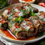 Thai Basil Beef Rolls