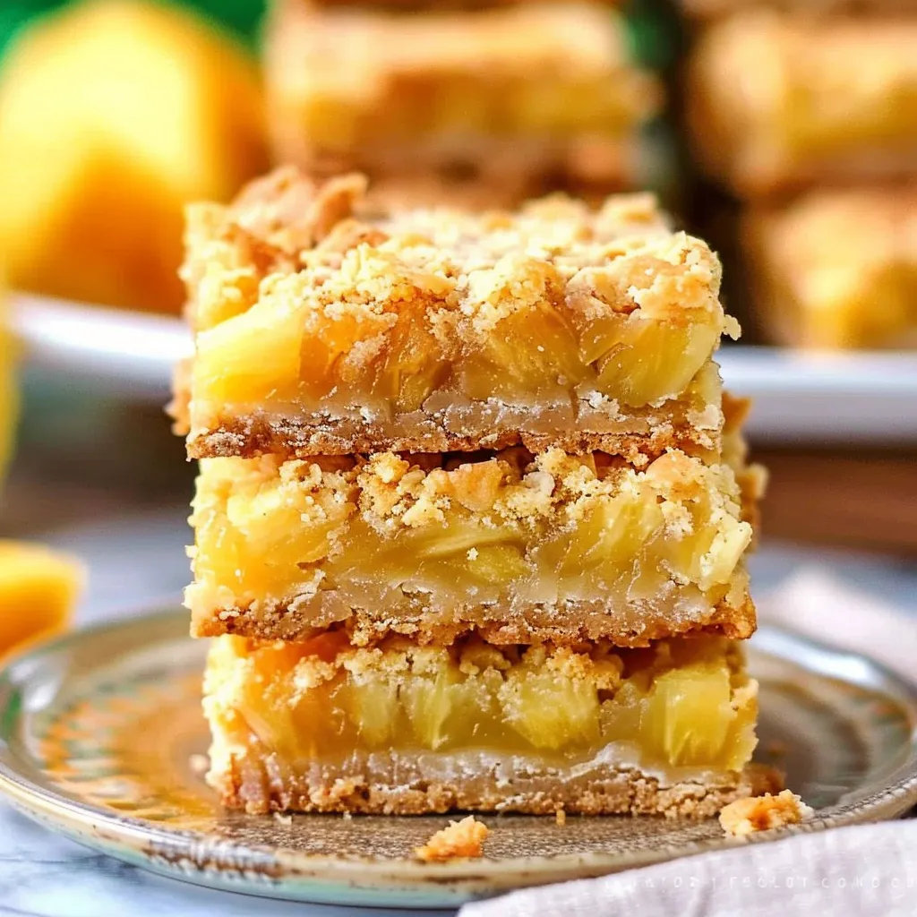 Delicious Tropical Escape Soft Pineapple Crumble Bars Recipe