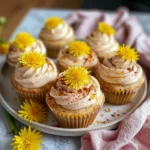Vanilla Dandelion Cupcakes with Honey Buttercream