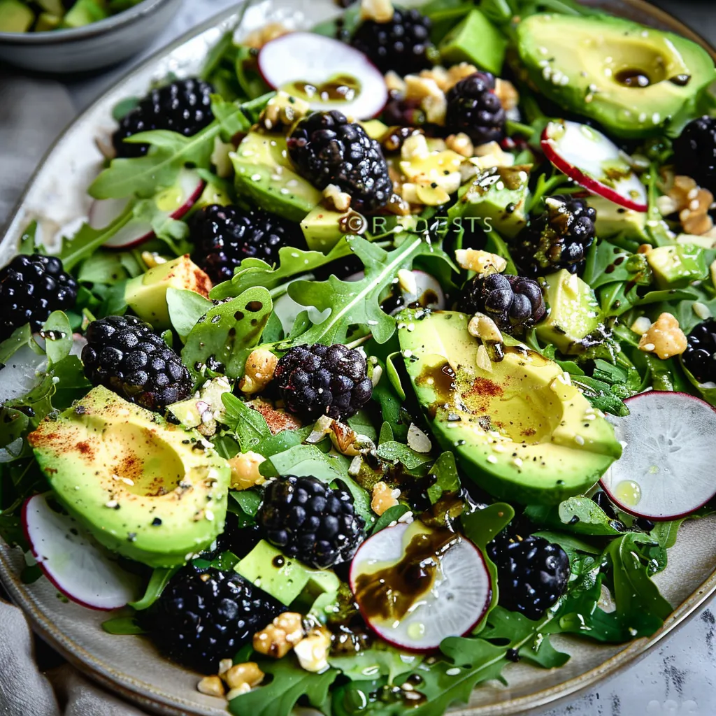 Blackberry Avocado Arugula Salad