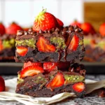 dubai chocolate strawberry brownies