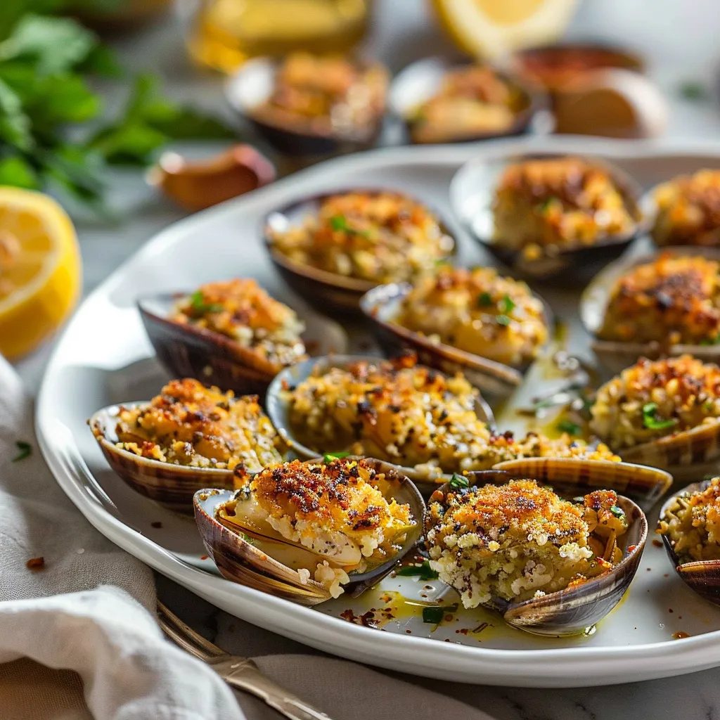 Mouthwatering Italian Baked Stuffed Clams Oreganata Recipe